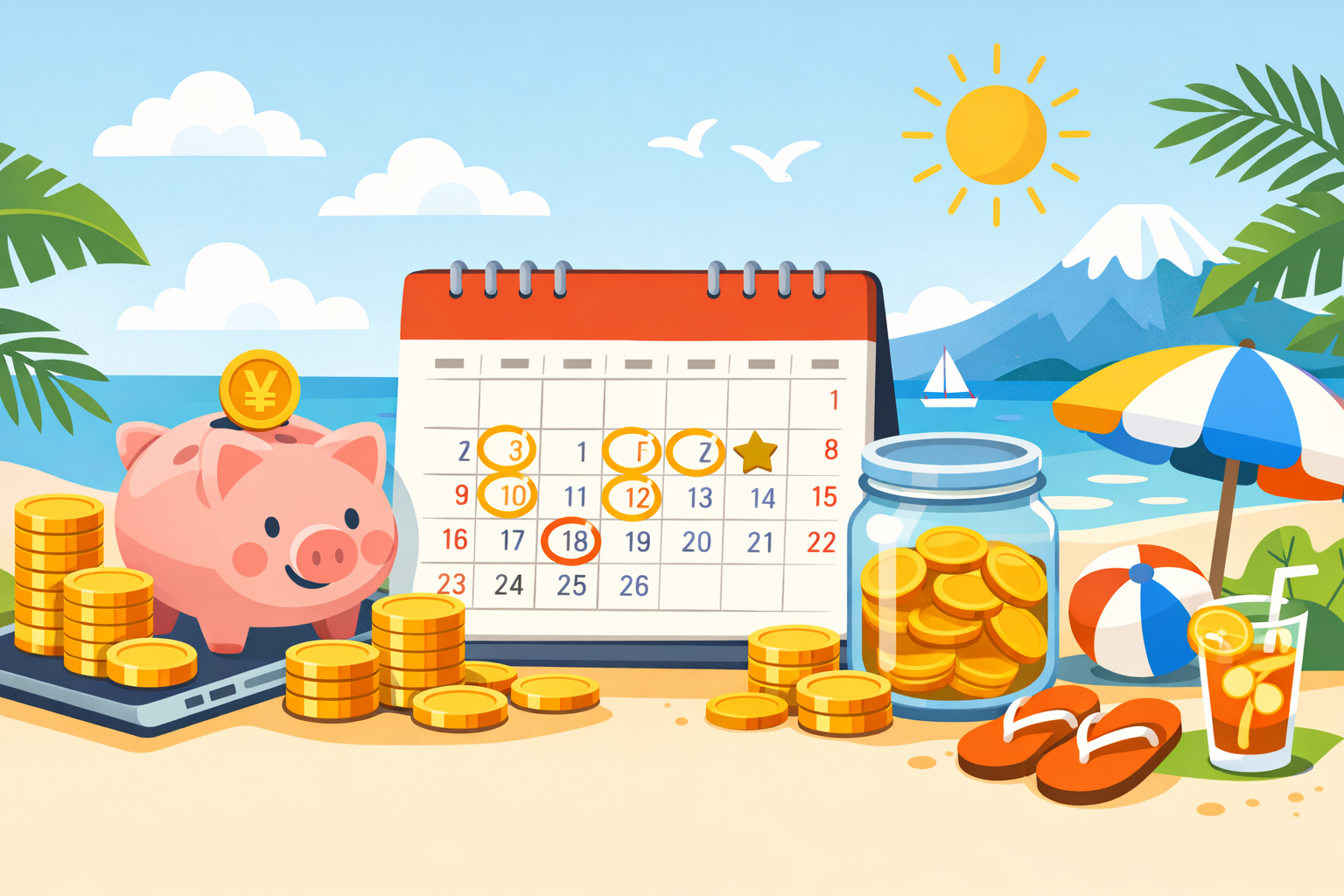 夏のボーナスシーズンの定期預金キャンペーンのイメージ