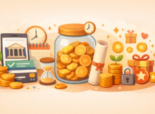 口座開設特典付きの定期預金をイメージしたイラスト