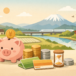 地域の金融機関の定期預金をイメージしたイラスト