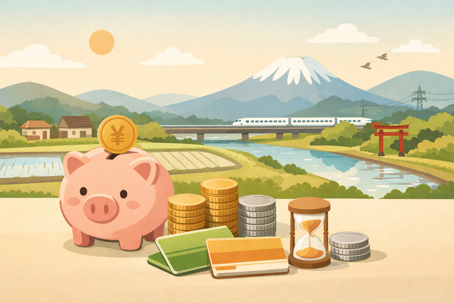 地域の金融機関の定期預金をイメージしたイラスト