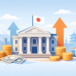 日本銀行と金融政策・物価をイメージしたイラスト