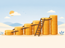 コインのはしごで定期預金のラダリングを表したイメージ
