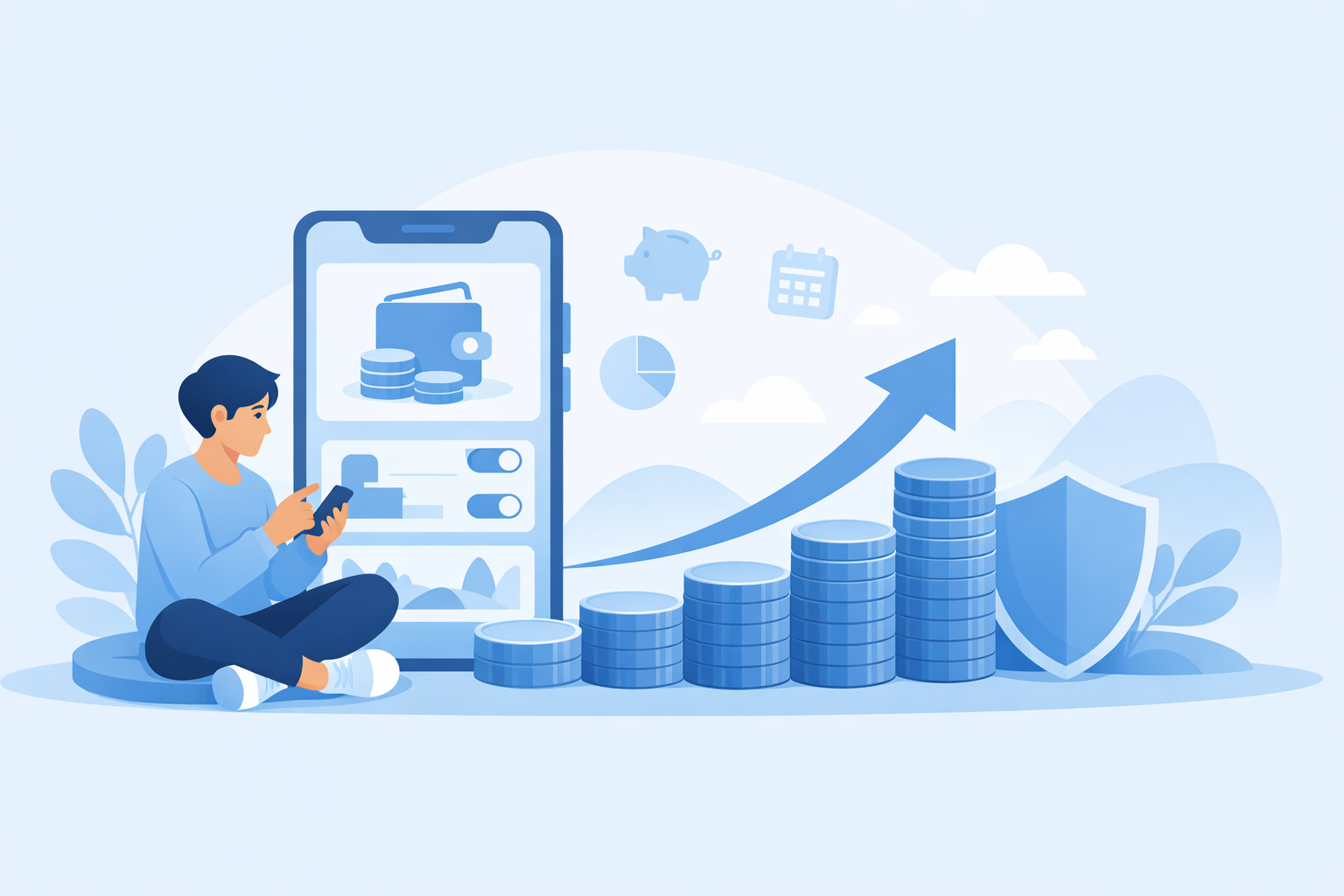 スマホアプリで円定期預金を管理するイメージ