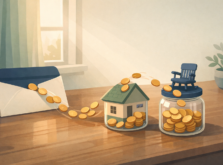 給与から住宅と老後の資金を積み立てるイメージ