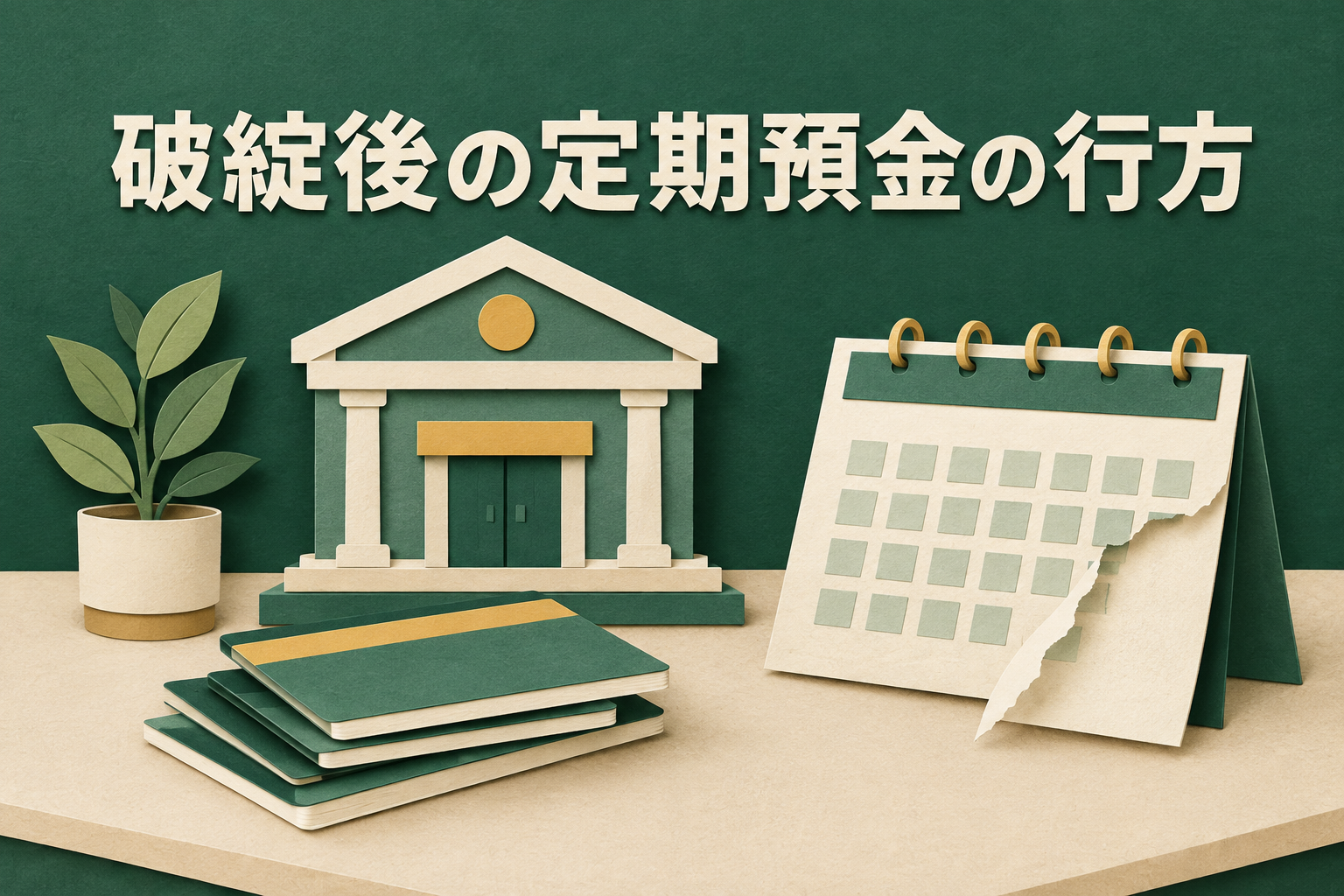 銀行が破綻したときの定期預金の扱いを表すイメージ