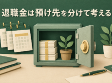 退職金の預け先を定期預金と運用に分けて考えるイメージ