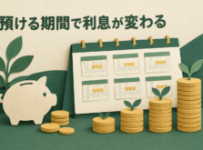 定期預金の預入期間と利息の関係を表したイメージ