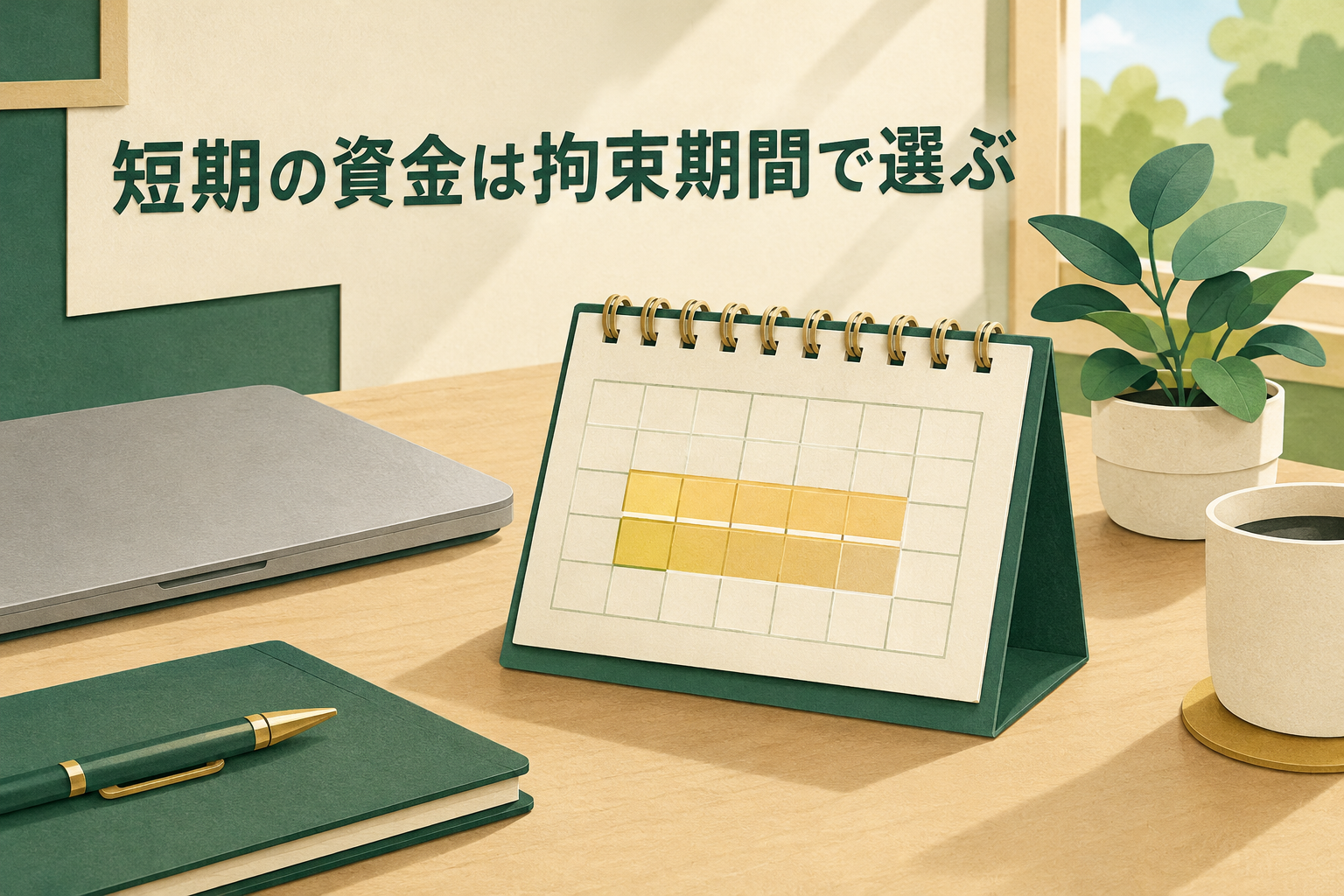 短期間だけ資金を預ける計画を立てるイメージ