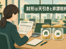 給与天引きで住宅と老後の資金を積み立てる財形貯蓄のイメージ